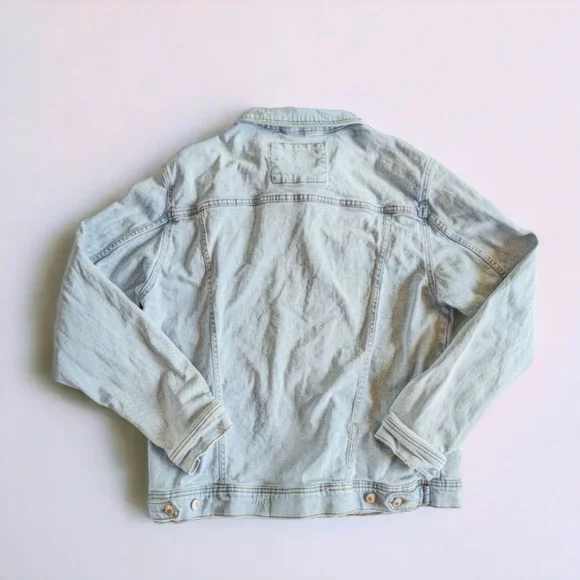 Zara Oversized Cotton Denim Jacket Men's Sz XXL Light Wash Jean Trucker Western - Picture 3 of 7